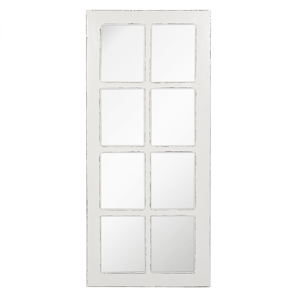 Landhaus Spiegel WINDOW Antik-Weiß 180x80cm Holzrahmen