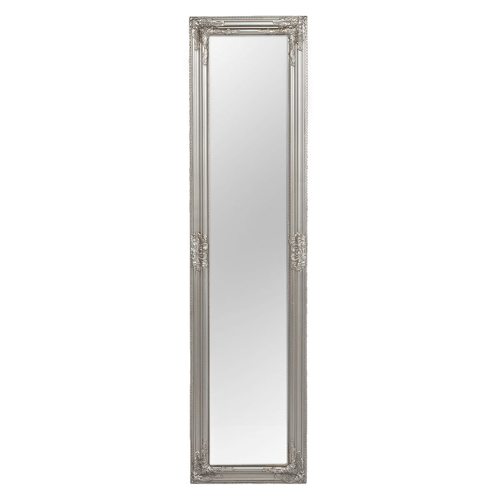 Barock Standspiegel DOMINGO 160x40cm Antik-Silber Holzrahmen
