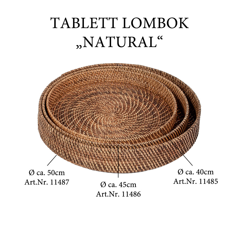 Tablett LOMBOK Natural D40cm