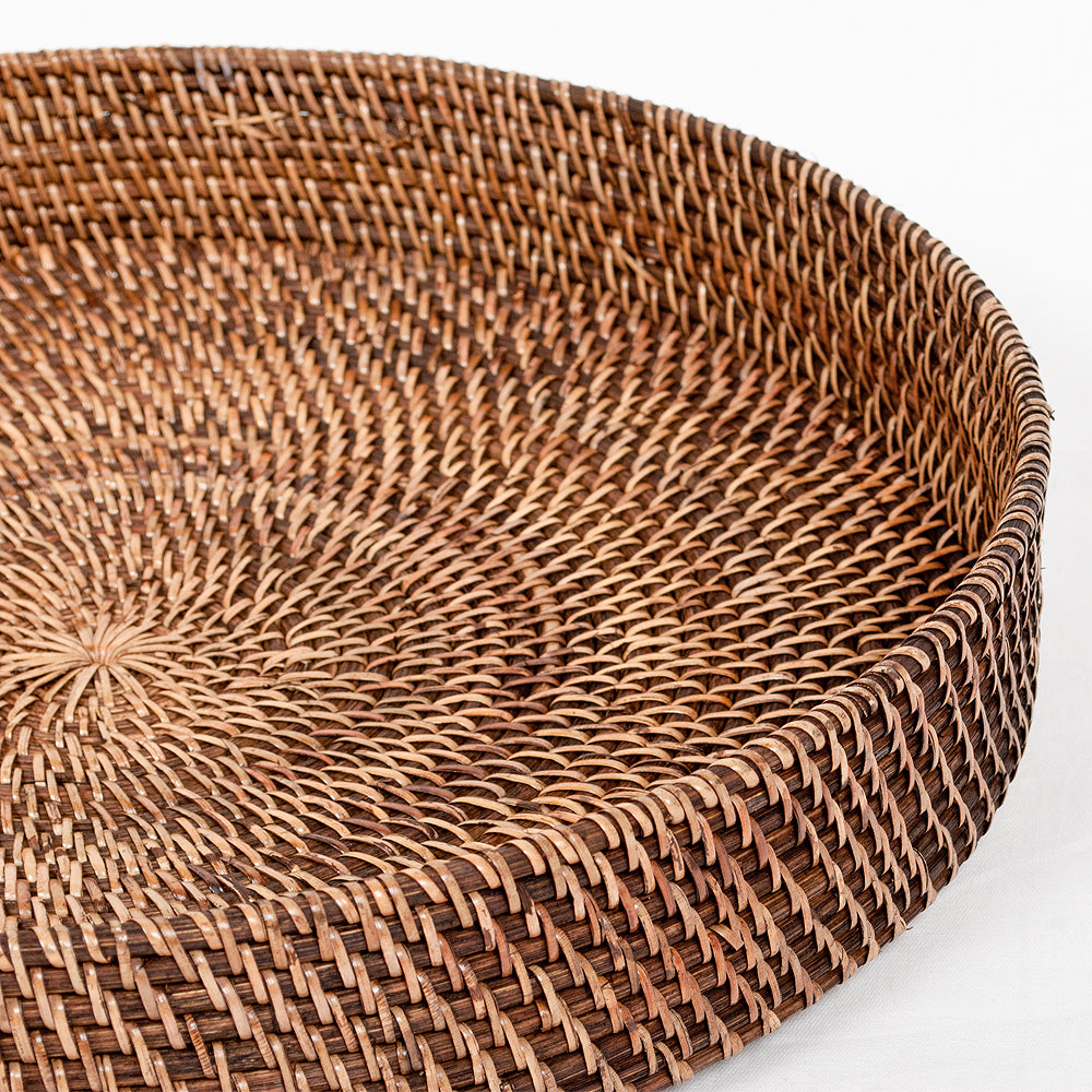 Traditionelles Tablett LOMBOK aus Ketak Natural 40cm Handarbeit
