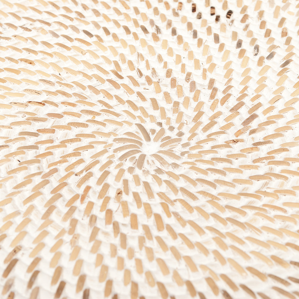 Traditionelles Tablett LOMBOK aus Ketak White Wash 30cm Handarbeit