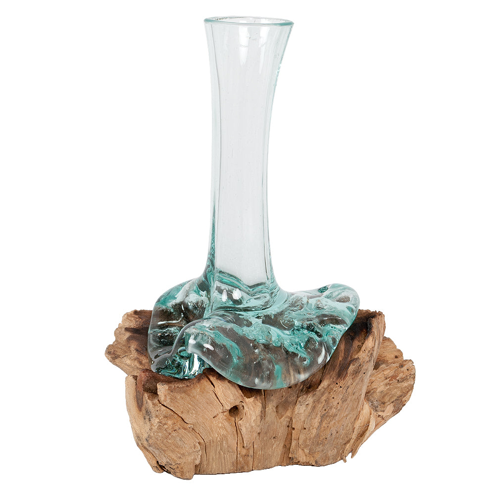 Teak Blumenvase DROP-A ca. H30cm