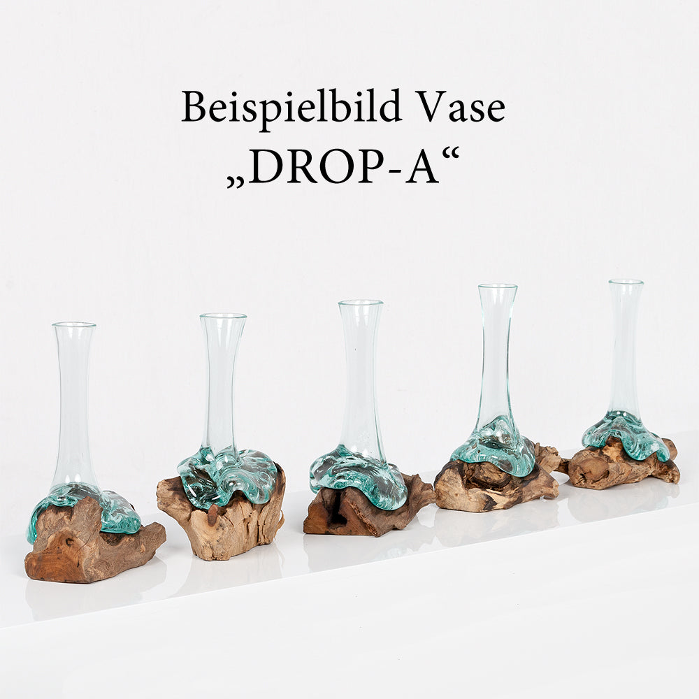 Teak Blumenvase DROP-A ca. H30cm