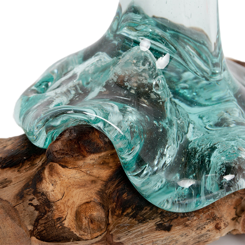 Teak Blumenvase DROP-A ca. H30cm