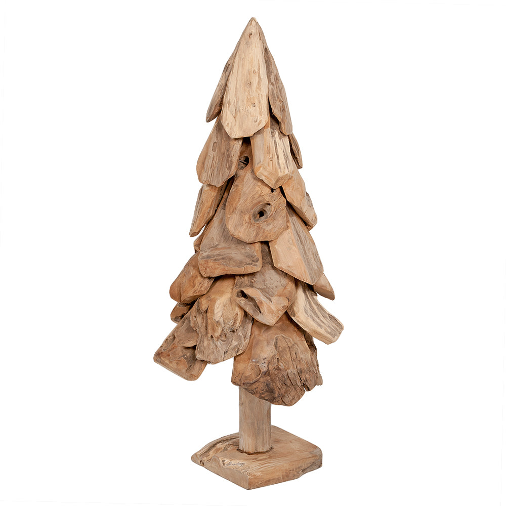 Teak Deko Baum BOOM ca. H100cm Tannenbaum Massivholz