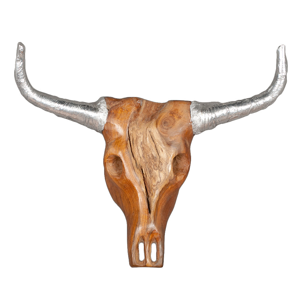 Teak Deko-Schädel CABRA