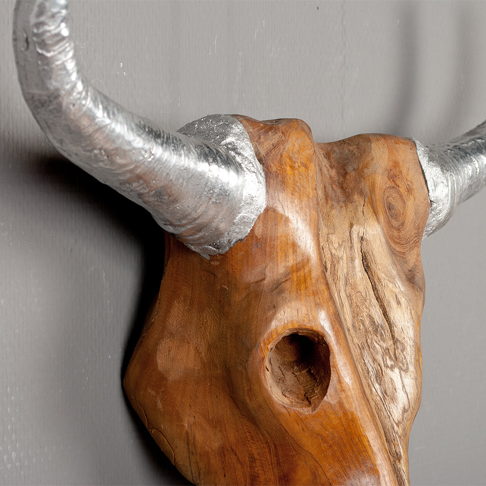 Teak Deko-Schädel CABRA