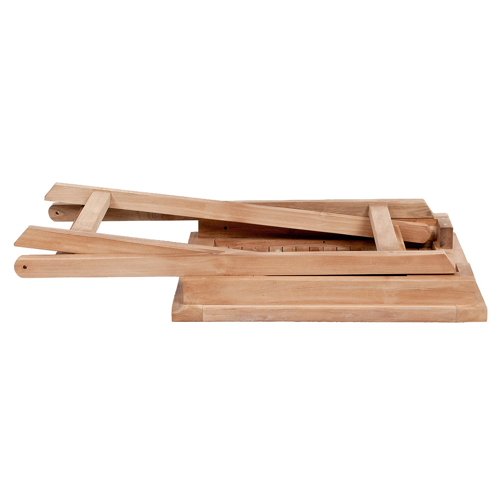 Klappbarer Teak Esstisch KURSI 60x60cm Natural Balkontisch