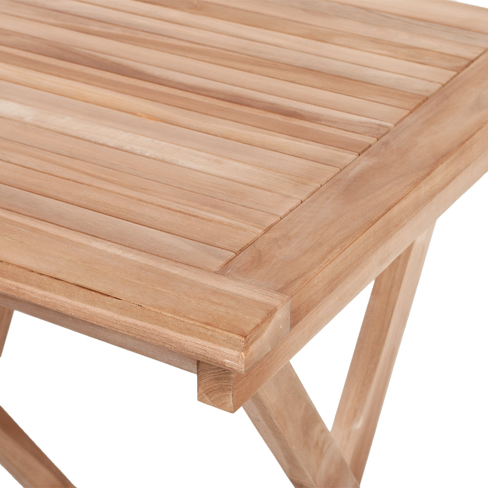 Klappbarer Teak Esstisch KURSI 60x60cm Natural Balkontisch