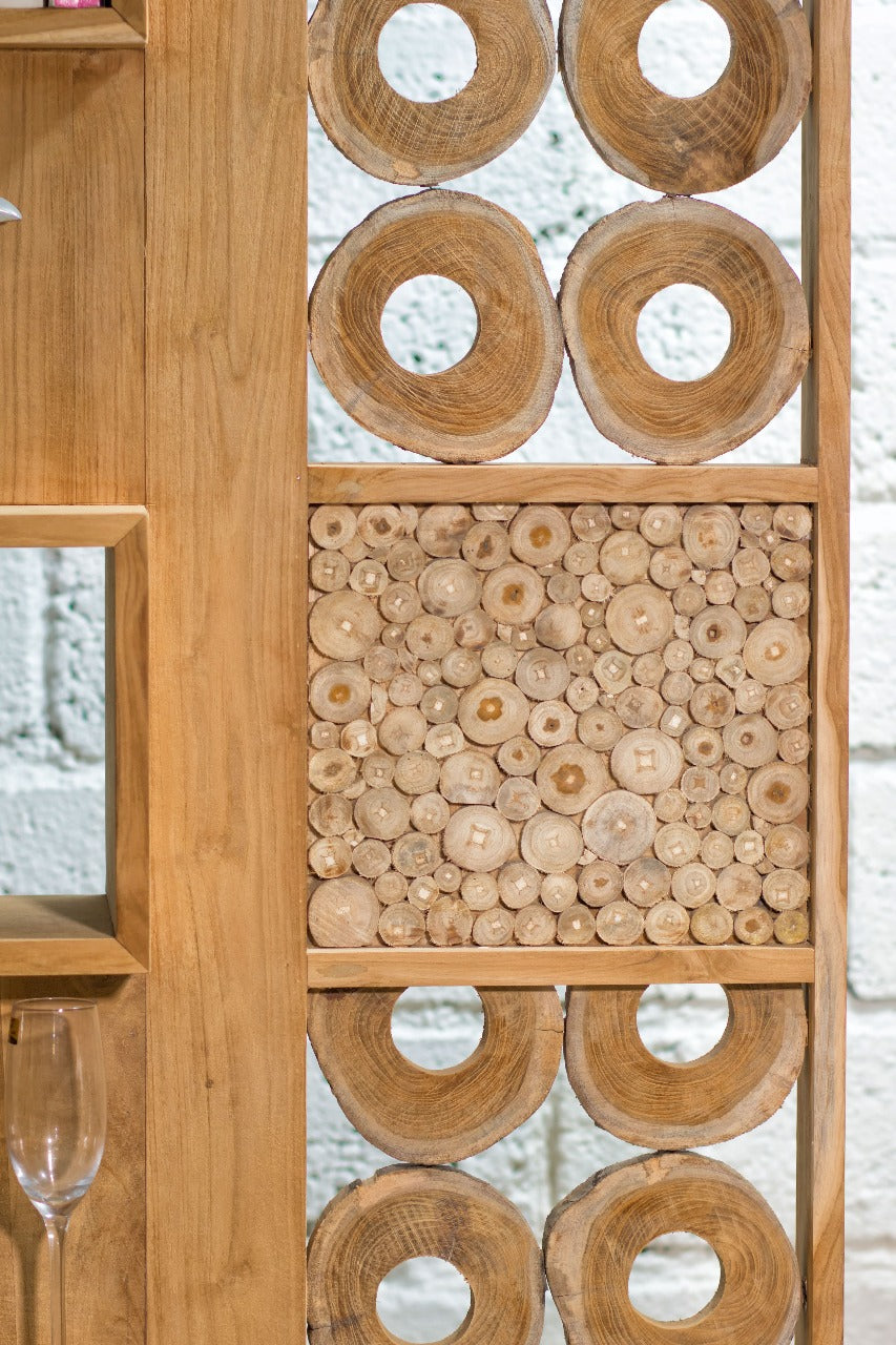 Impolsantes Design-Regal ESTANTE ca.H200cm Teakholz Raumteiler