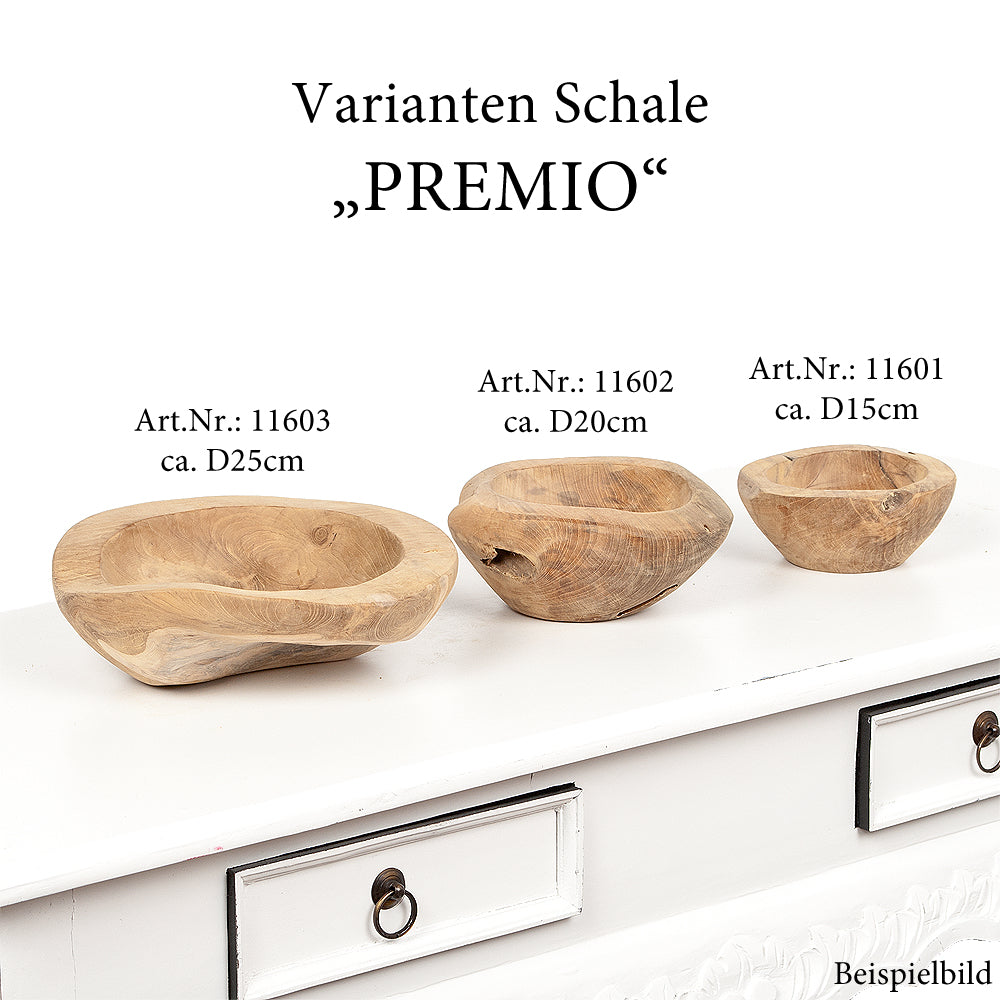 Teak Schale PREMIO ca. D15cm Natural