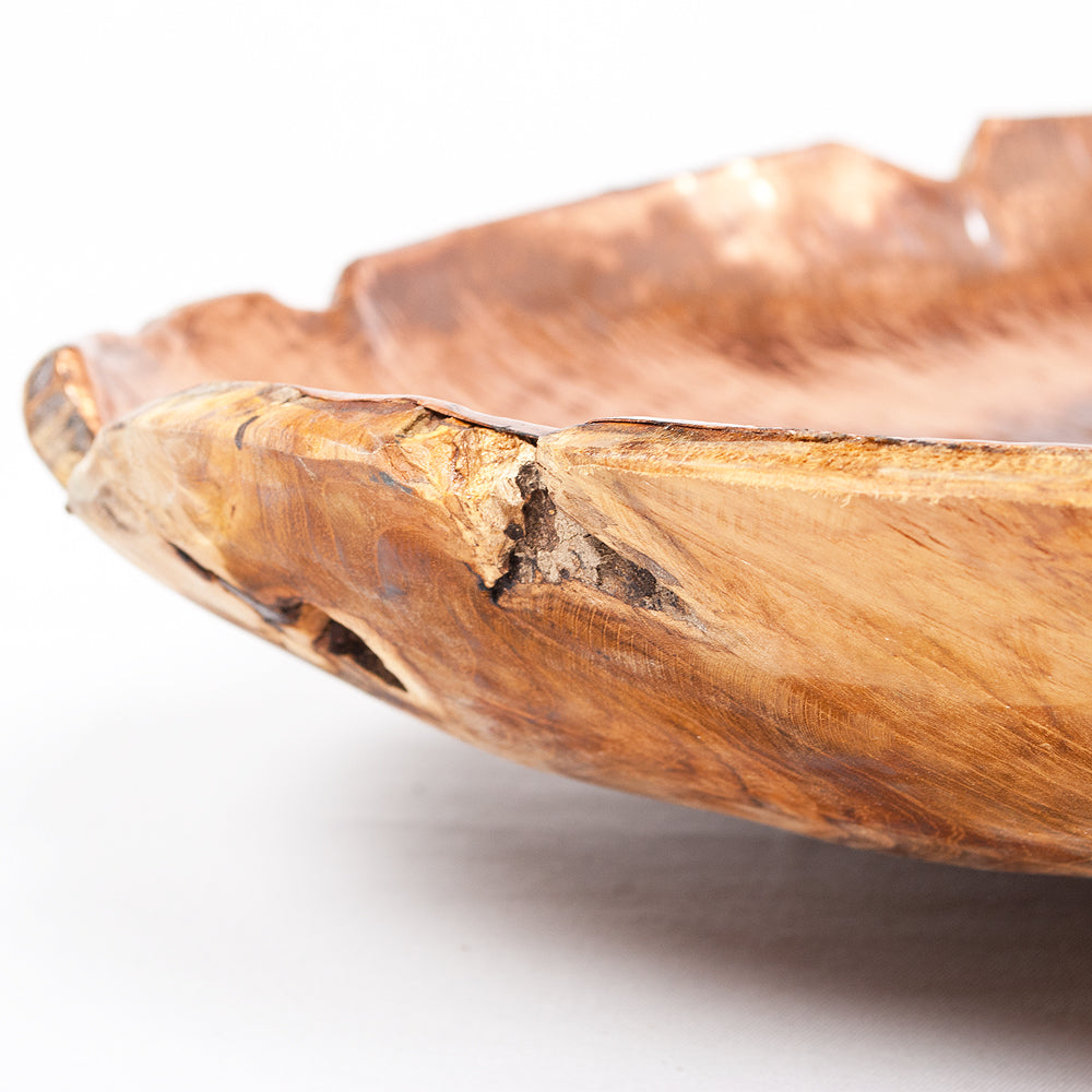 Teak & Kupfer Deko-Schale TEMBAGA-Four ca. 50cm Natural