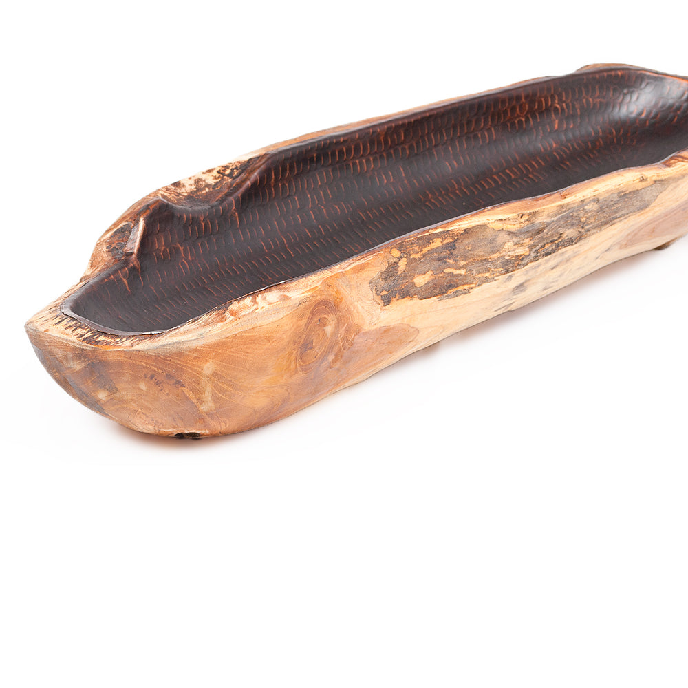 Teak & Kupfer Deko-Schale TEMBAGA-Zero ca. 60cm Natural