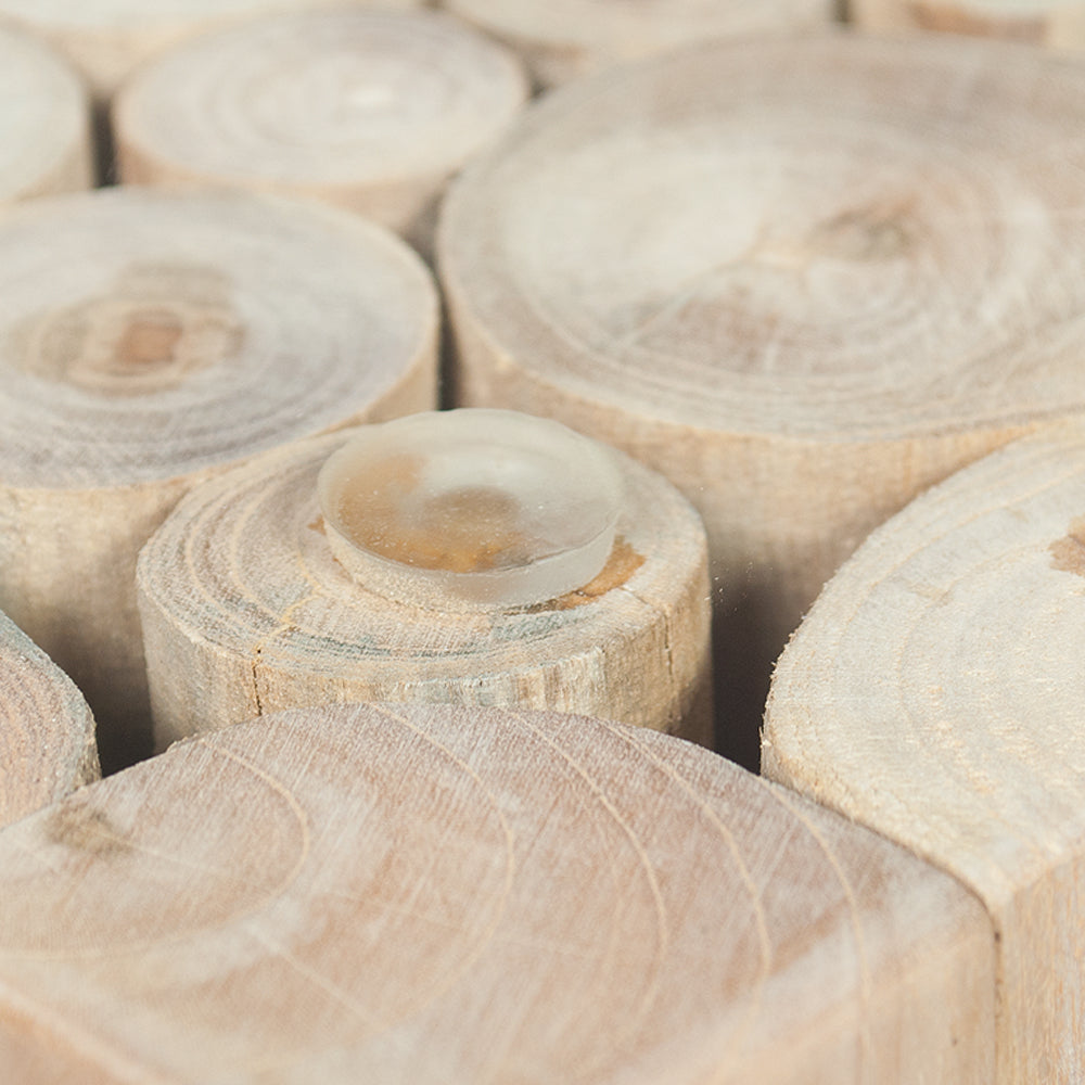 Teak Couchtisch JEFF mit Glasplatte 70x70cm Massivholz