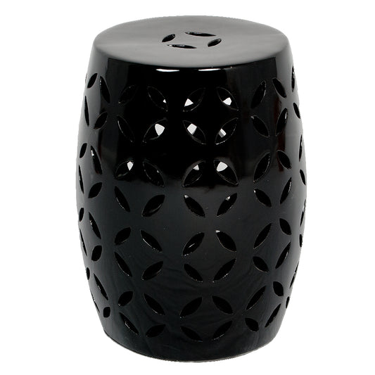 Terracotta Beistellisch MADARIN Farbe Schwarz H40cm Hocker