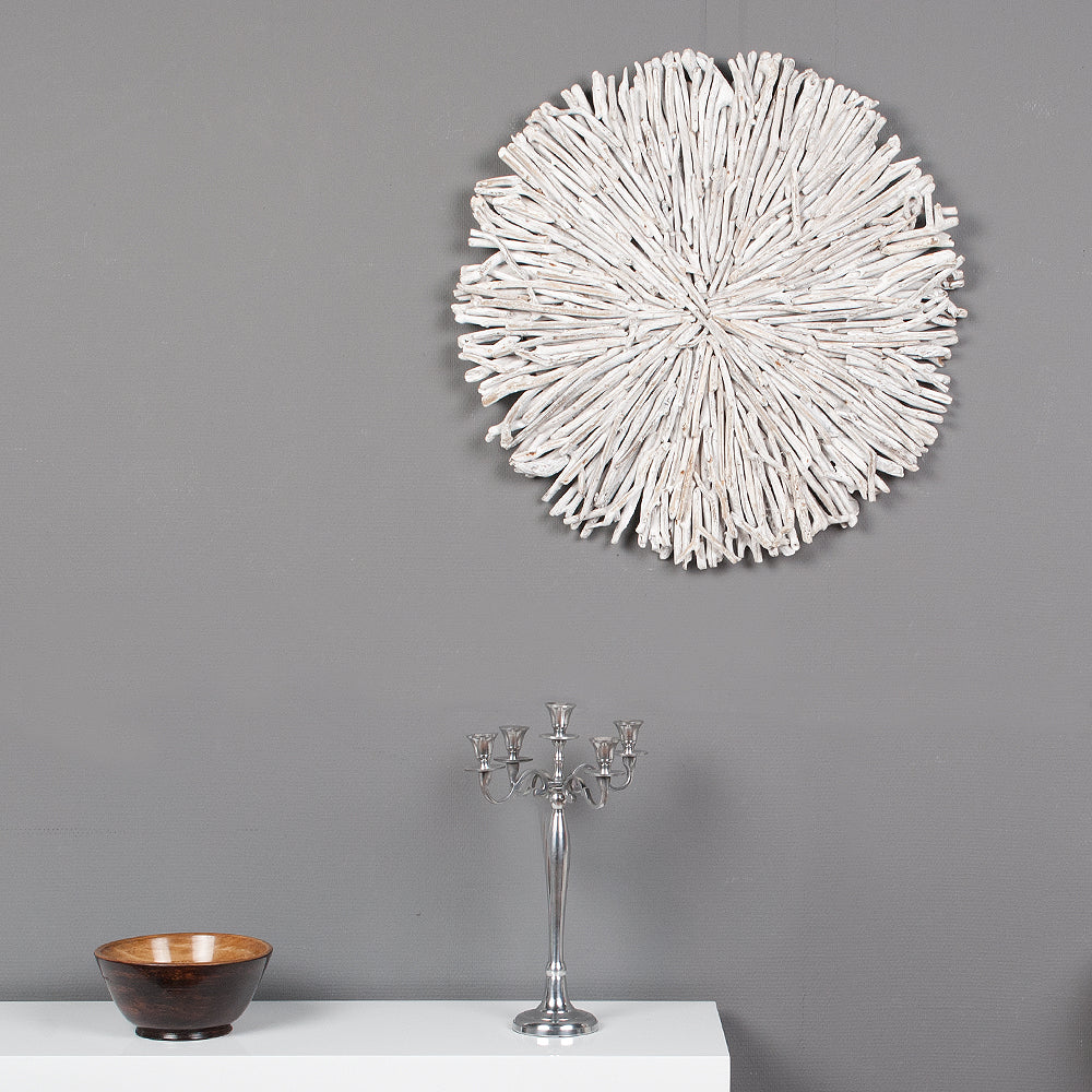 Wand-Deko-Objekt BULAT White Wash Ø ca. 70cm Treibholz