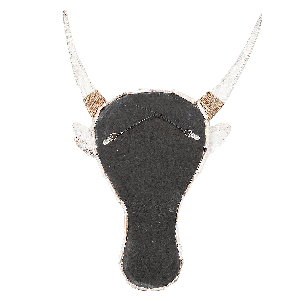 Wand Deko-Objekt BULL-SMALL White Wash