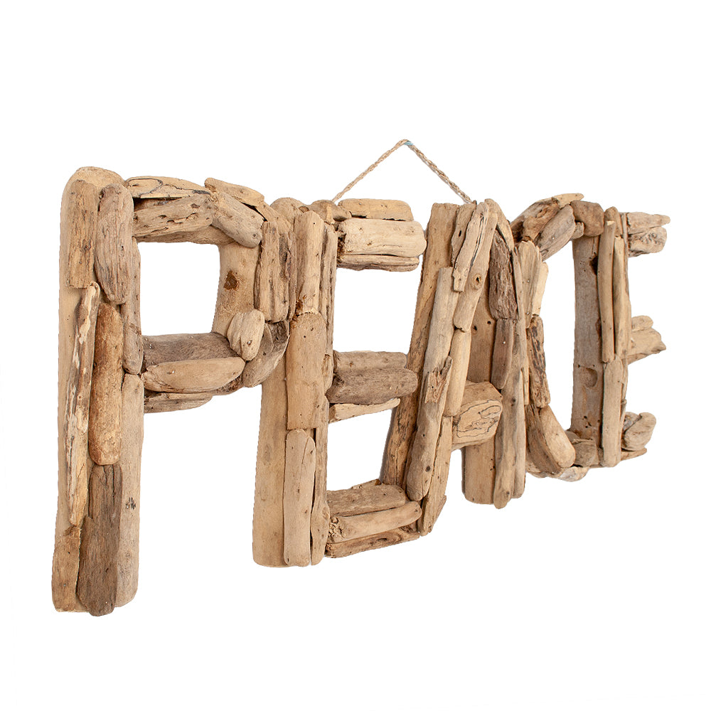 Wand-Deko-Objekt PEACE Natural ca. L80cm Treibholz