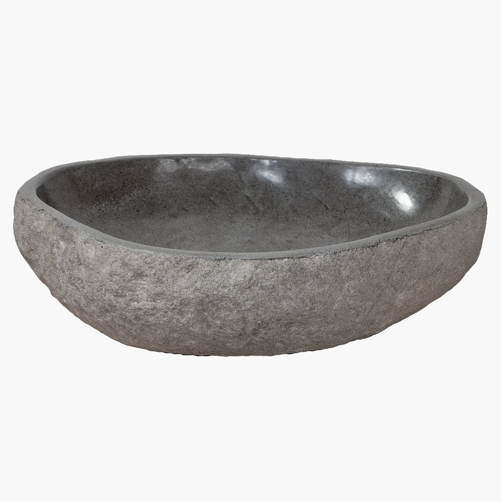 Waschbecken NATURSTEIN-XL ca. 45-55cm Flußstein Findling