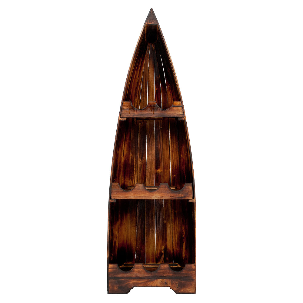 Massivholz Weinregal VINO ca. 150cm Geflammt Mahagony Bootsregal