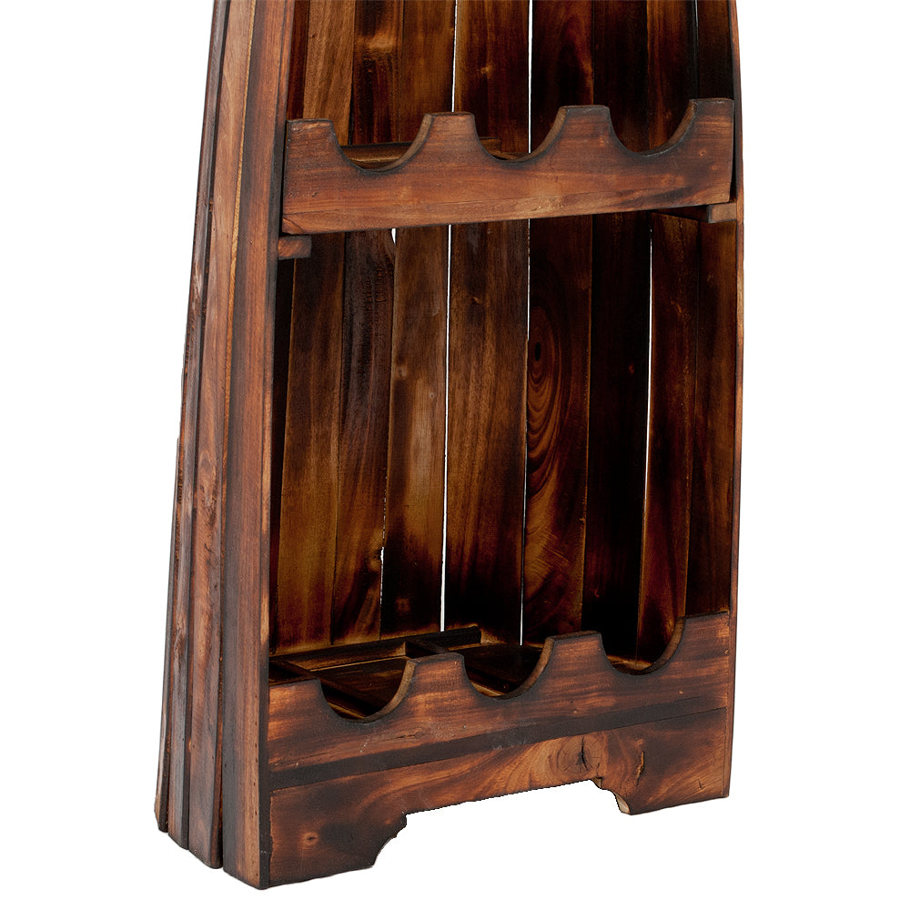Massivholz Weinregal VINO ca. 150cm Geflammt Mahagony Bootsregal
