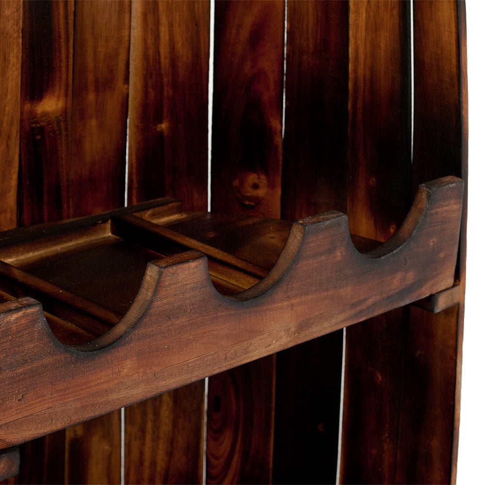 Massivholz Weinregal VINO ca. 150cm Geflammt Mahagony Bootsregal