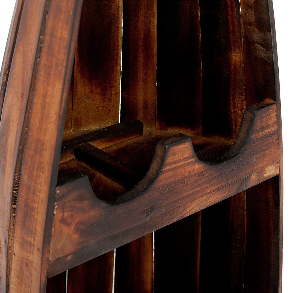 Massivholz Weinregal VINO ca.100cm Geflammt Mahagony Bootsregal
