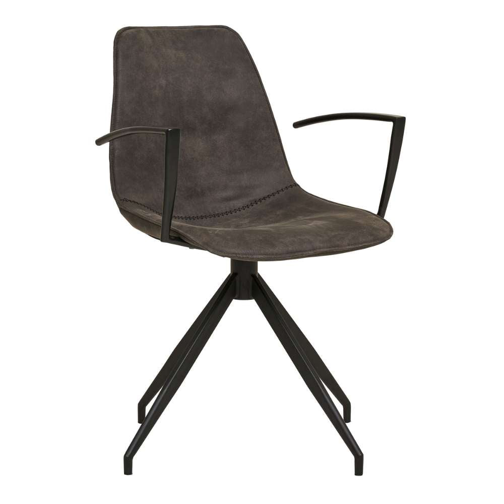 2er Set Retro-Drehstuhl CANNES vintage-grau Schalensitz