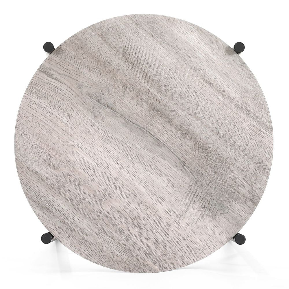 Moderner Beistelltisch META Eichen-Optik Pflanzsäule Metallgestell