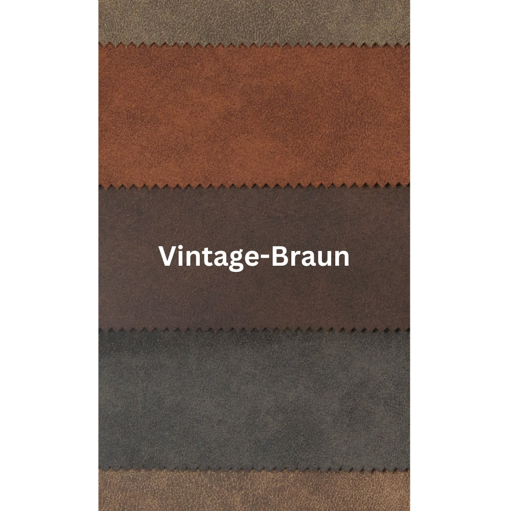 Drehbarer Stuhl JUDIKA vintage-braun Mikrofaser 360° mit Armlehne