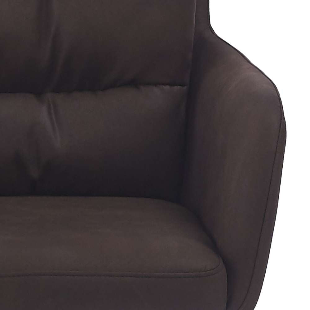 Bequemer 360° Drehstuhl GEORGIA vintage-braun Mikrofaser Metall