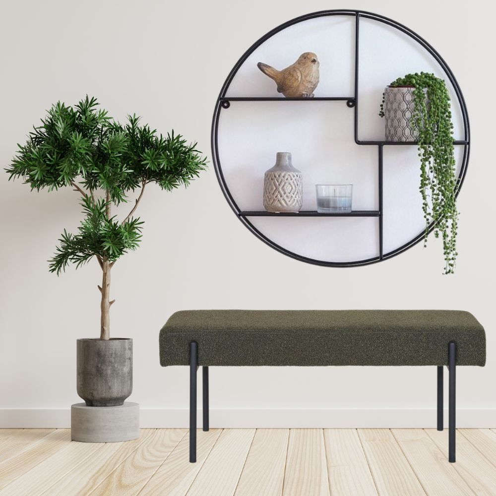 Design-Wandregal MURO 55cm schwarz Industrial-Look Metall – LebensWohnArt