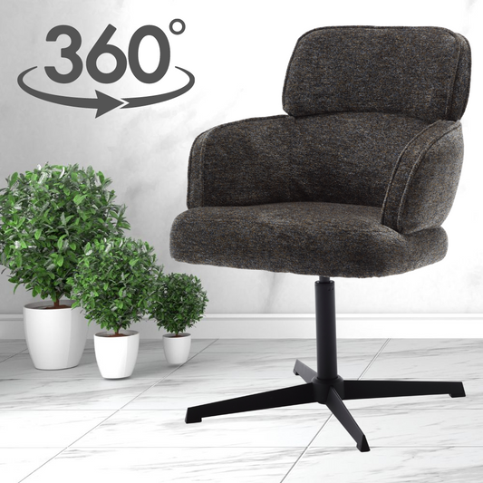 Exklusives 2er-Set Hochlehner Drehstuhl 360° MASSIMO graubraun