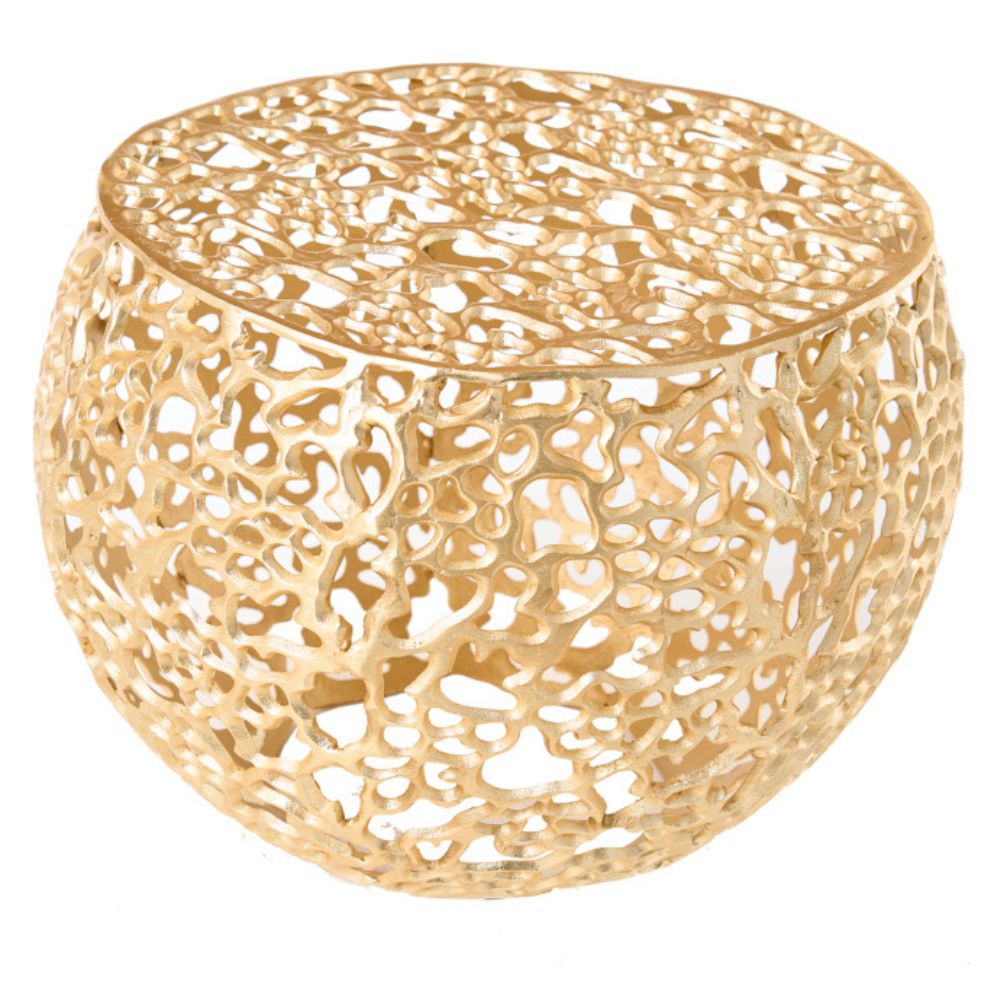 Extravaganter Couchtisch RIXOS ca.53cm gold Metall Handarbeit