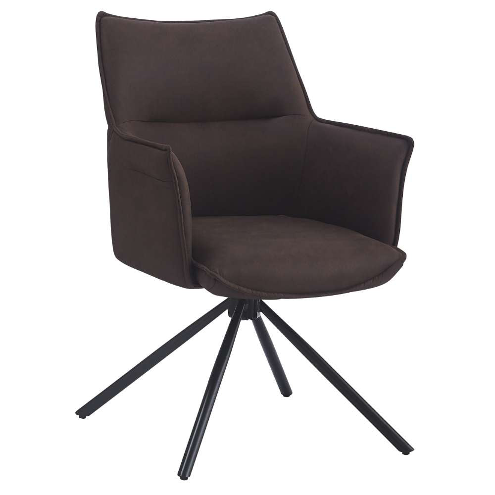 Drehbarer Design Stuhl AURELIA vintage-braun Mikrofaser 360°