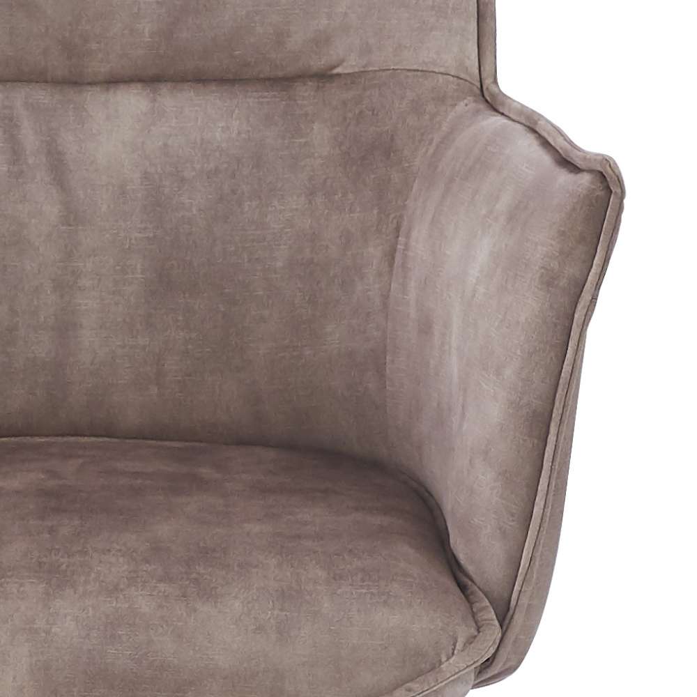 Drehbarer Design Stuhl AURELIA creme Samt Metallgestell 360°