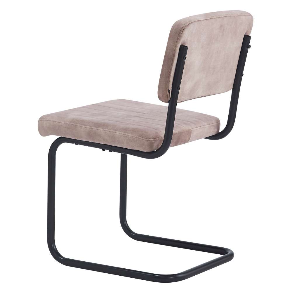 Klassiker Freischwinger LIBERA creme Samt Metallgestell schwarz