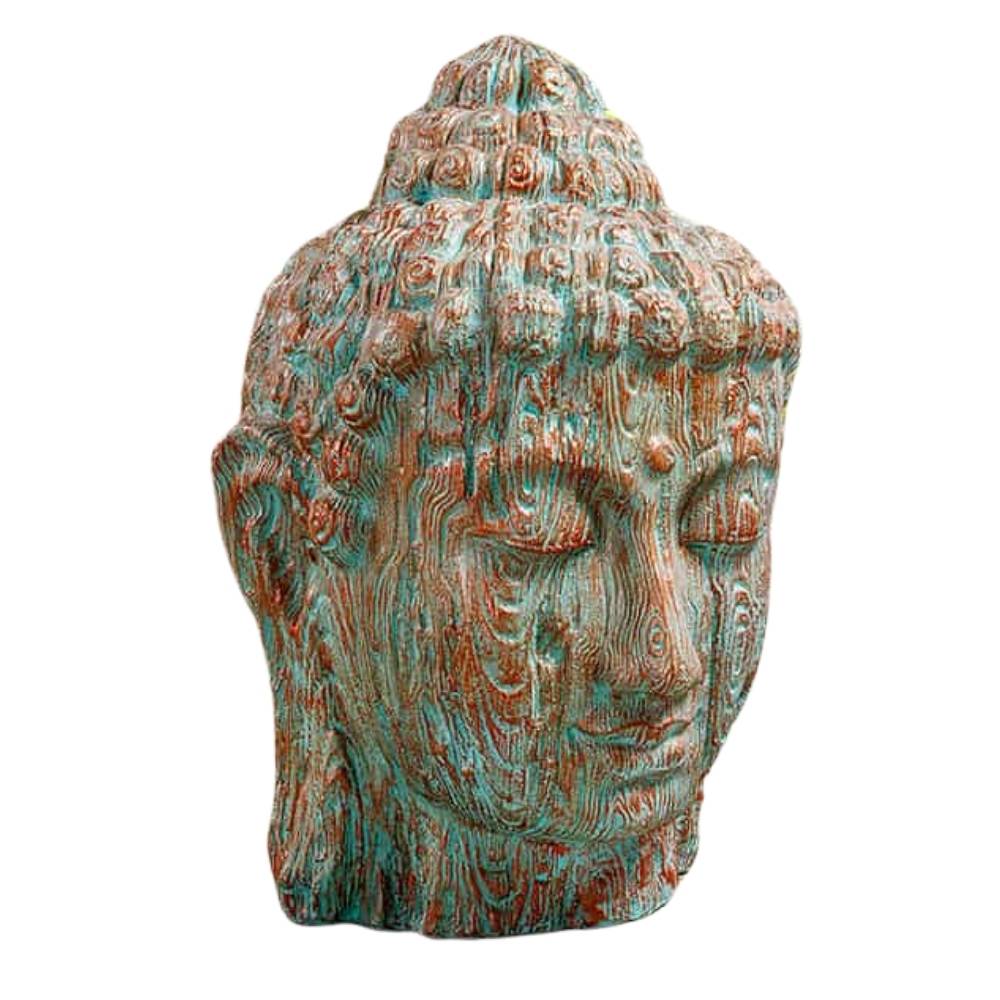 Exklusiver Buddha Kopf BESAR ca. H110cm kupfer-grün Outdoor Indoor