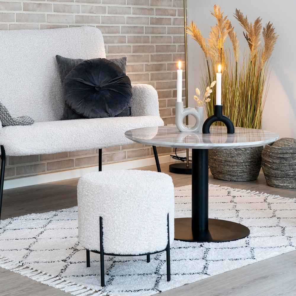 Stylischer Couchtisch ZANOL in Marmor-Look ca.D70cm
