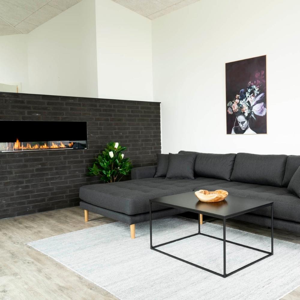 Design Couchtisch LEVEN schwarz ca. 60x90x45cm Retro-Stil