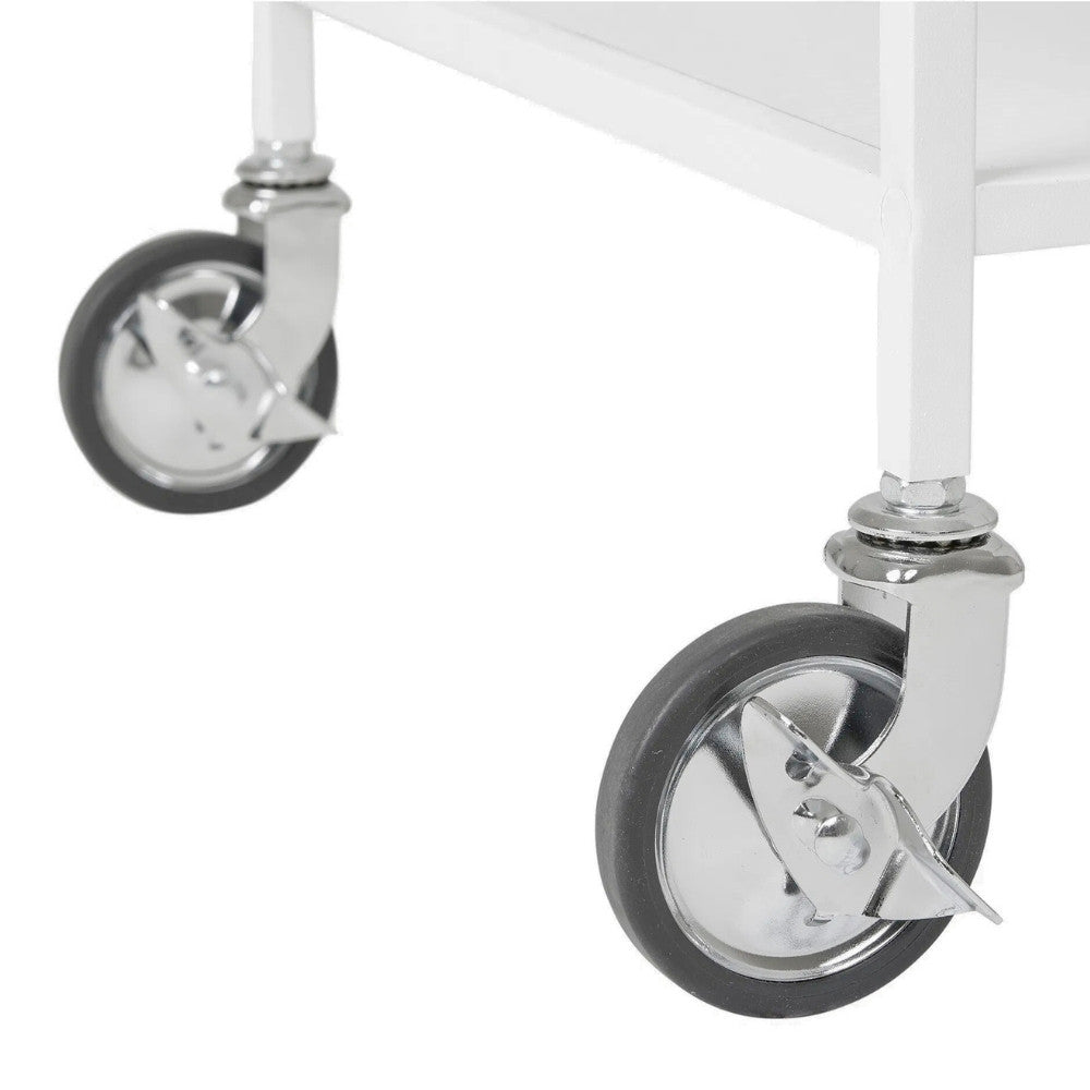 Moderner Barwagen LEVEN 80cm weiss Servierwagen Küchenwagen Rollen