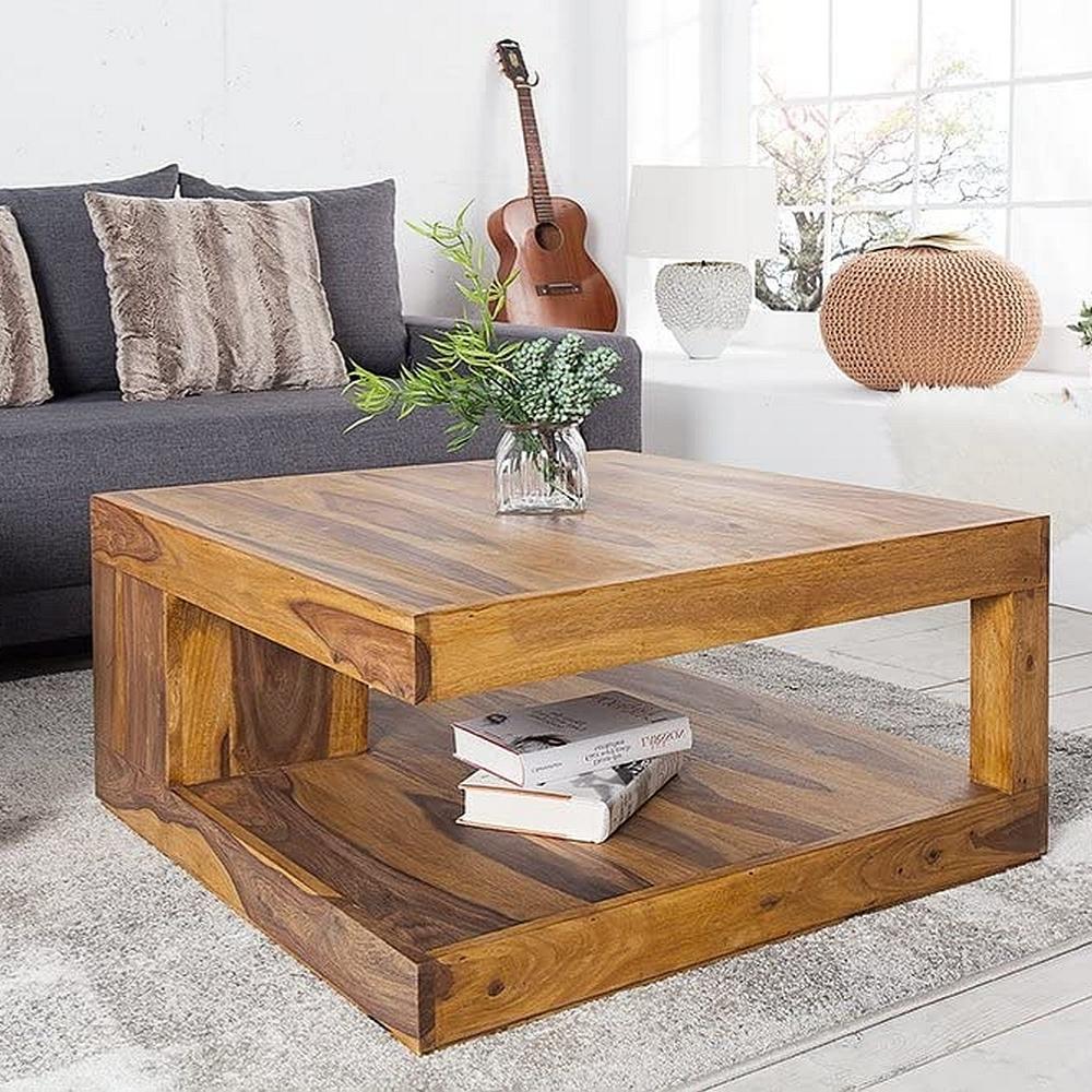 Puristischer Couchtisch SHIVA ca.80x80cm massiv Palisander