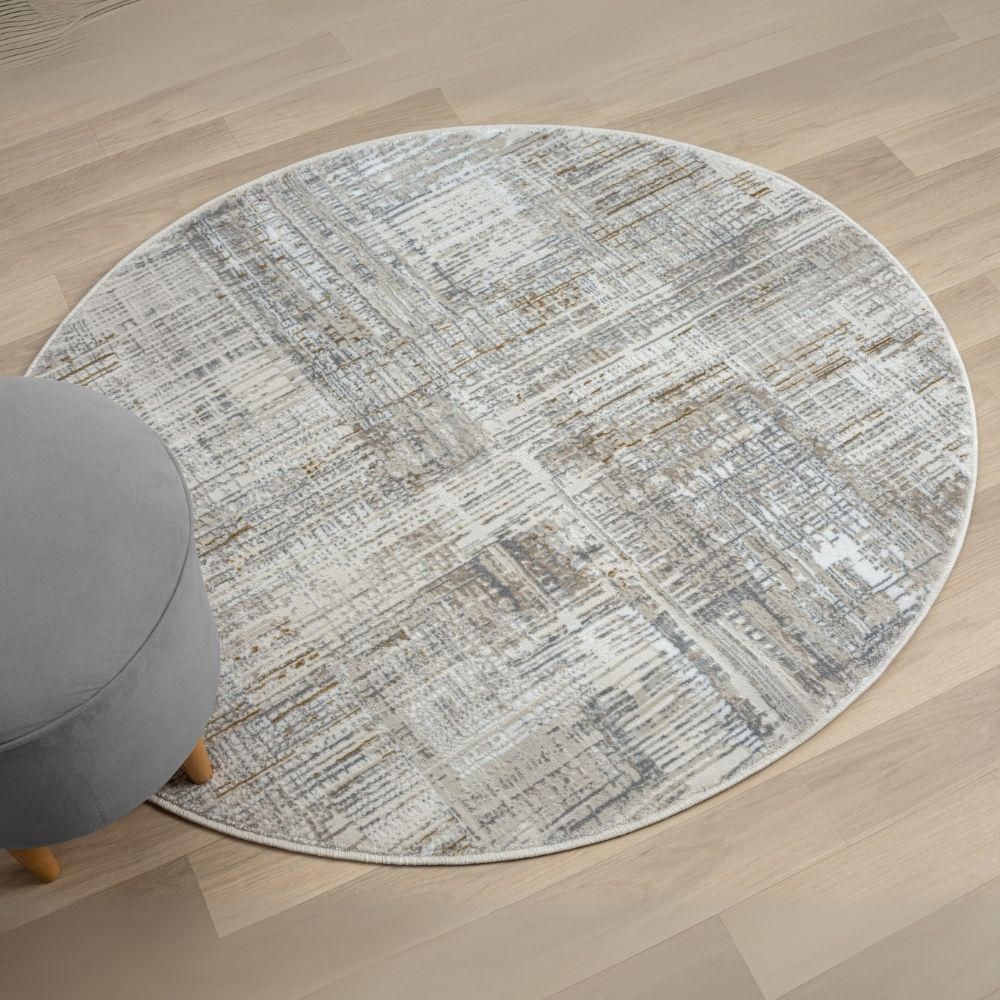 Teppich GUSTO rund Creme 120 x 120 cm