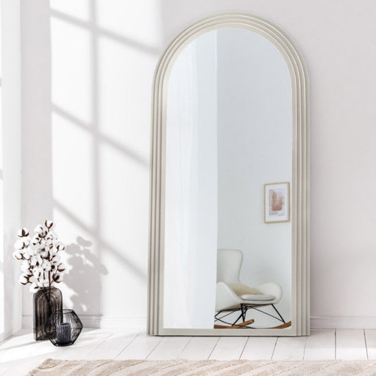 Design Rundbogen Spiegel 160x80cm FORMOSA weiss Wandspiegel