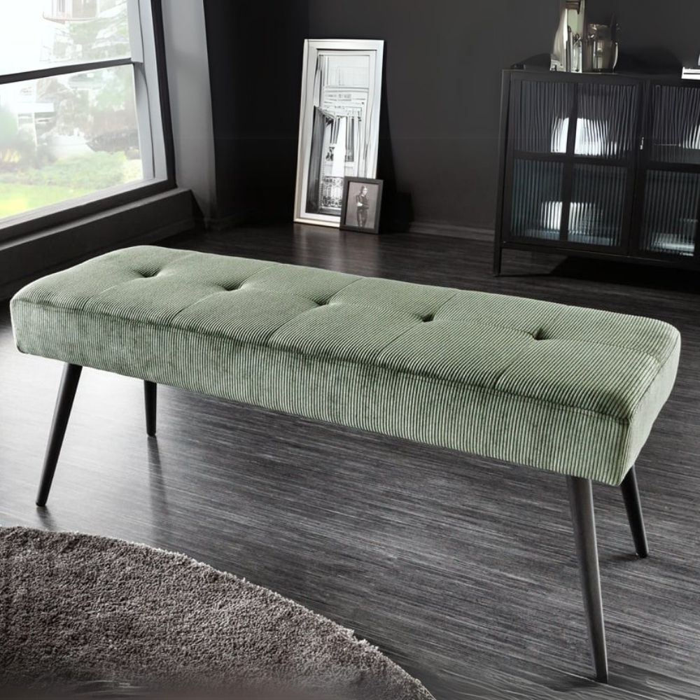Moderne Sitzbank BELLE 100cm grün Cord