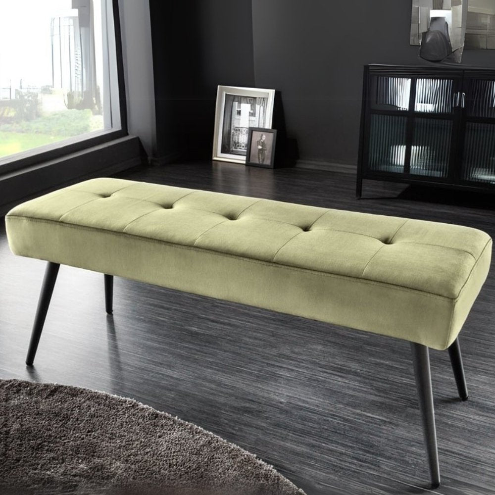 Moderne Sitzbank BELLE 100cm grün Samt