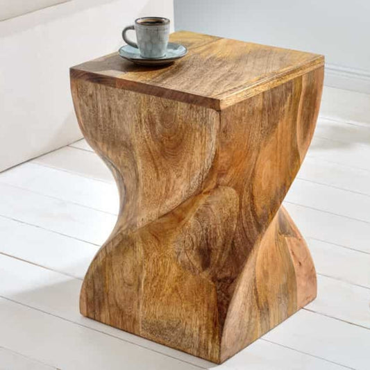 Beistelltisch BELFAST 45cm Mangoholz Hocker natur Handarbeit