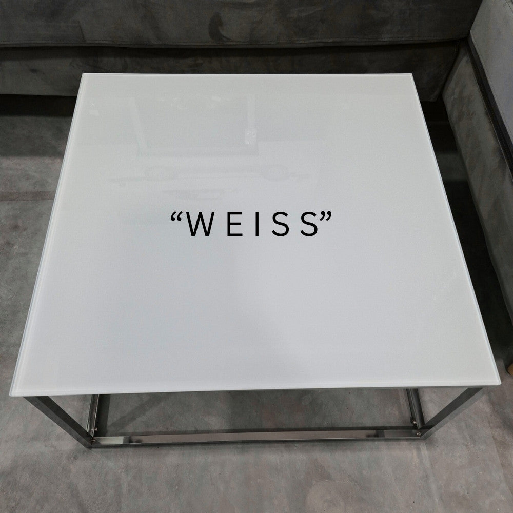 Glasplatte TERRY 75x75cm weiss/milchglas 8mm gehärtetes Glas Glasscheibe