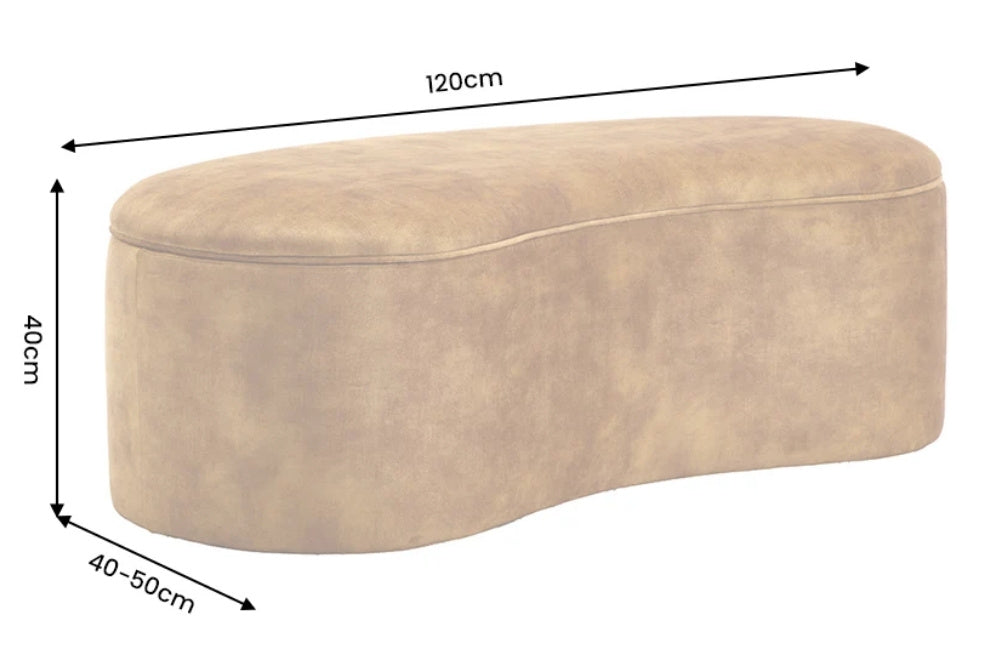 Design Polsterbank ARCO 120cm senf-gelb Samt Sitzbank Stauraum