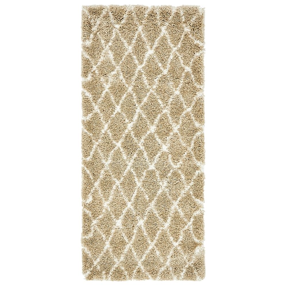 Teppich MARA Shaggy Läufer Braungrau 80x185 cm